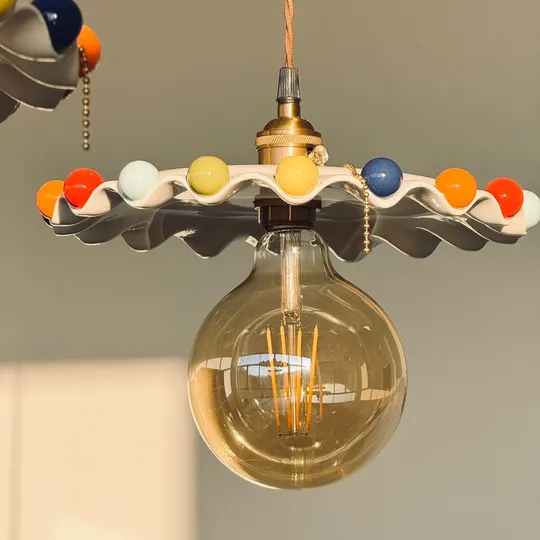 Rainbow ball ceramic pendant light