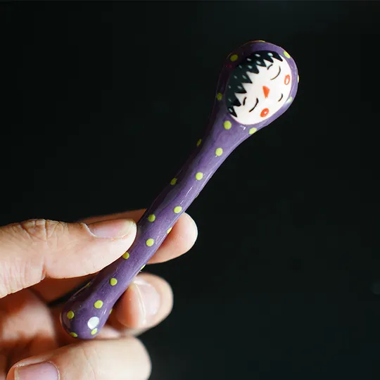 Matchstick ceramic spoon and fork